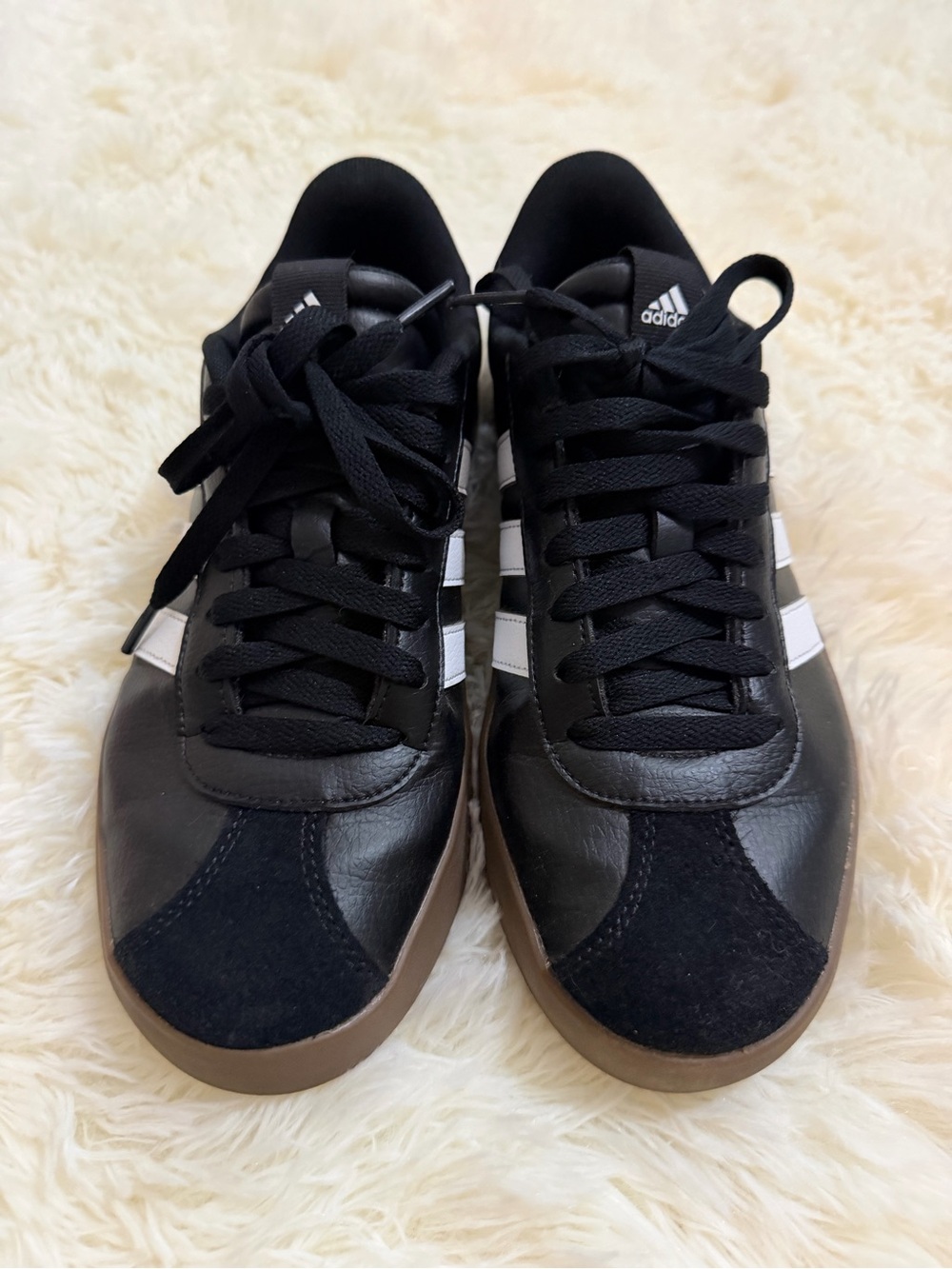 adidas Black and White Low-Profile Sneakers